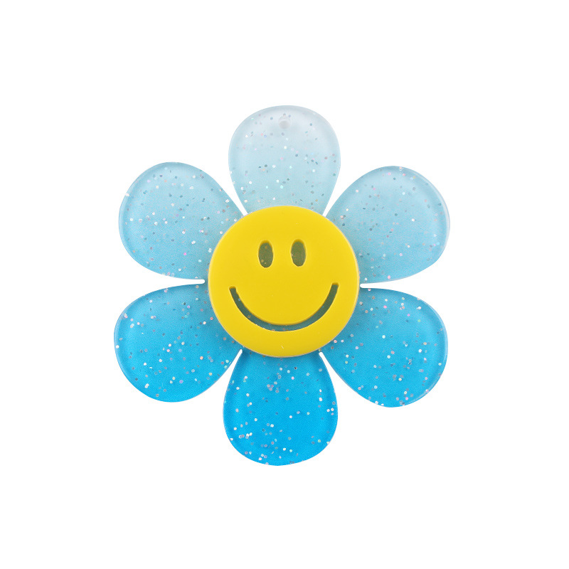 Nuevo acrílico sonriente girasol pequeños accesorios creativos ing nicho flores frescas llavero accesorios accesorios