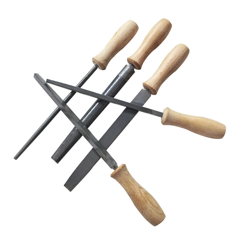 Una variedad de archivos de mango de madera conjunto de un solo tipo de archivos triangulares de arquivos cuadrados archivos de arquivos