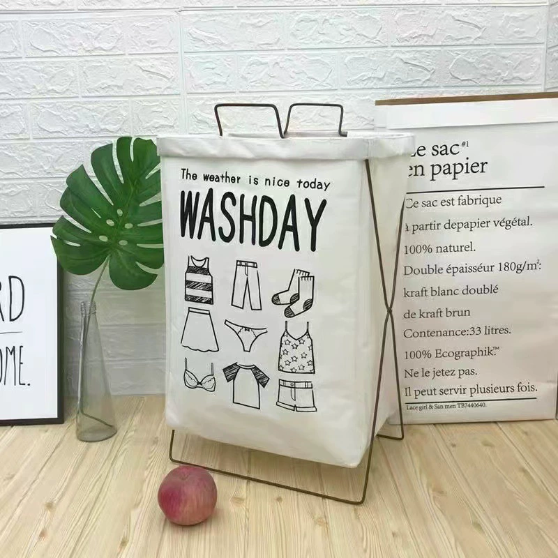 Folding Laundry Basket, Collapsible Storage Bin, Fabric Hamper with/without Cover, Multiple Prints