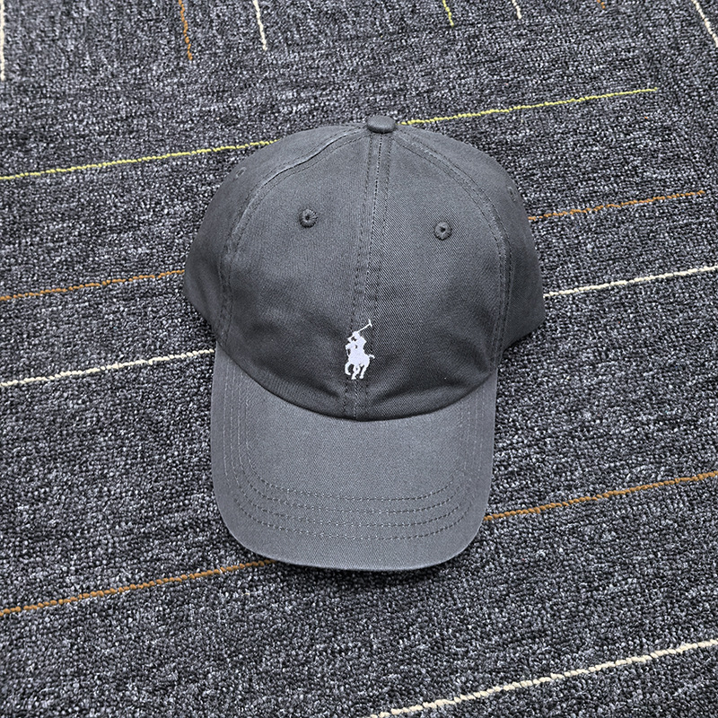 スキャン可能なRLラフハット男性と女性のひさしキャップポニーマーク刺繍グレーソフトトップポロポール野球帽