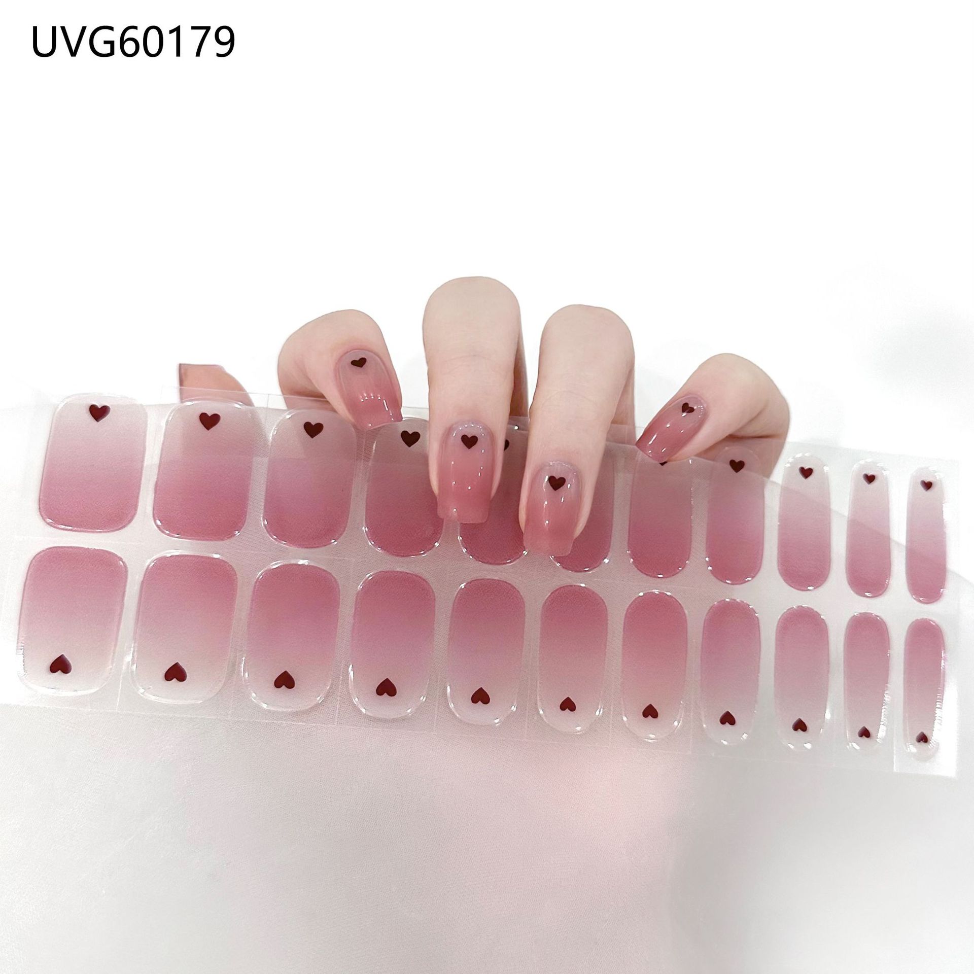 Pegatinas de uñas de gel UV transparentes efecto hielo, semicuradas, con lámina dorada, fototerapia, efecto película de aceite