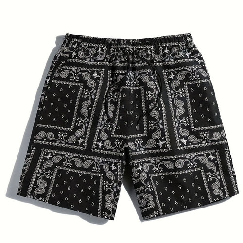 Men's Casual Shorts Summer New Trendy Fashion Multi-color Almond Flower Loose Plus Size Shorts