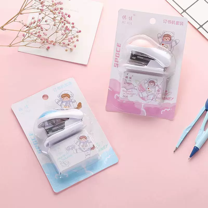迷你订书机学生可爱小号装订机办公用品便携手握式订书机套装批发
