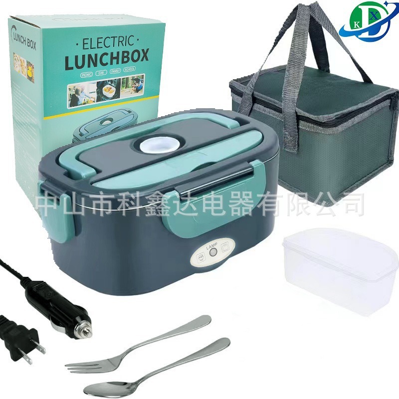 Nueva 1.5L de alta potencia eléctrica aislamiento térmico calefacción caja de almuerzo hogar coche de doble uso caja de almuerzo de acero inoxidable transfronteriza caliente