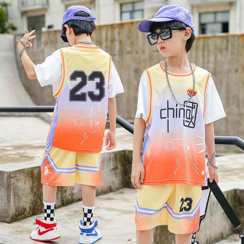 073 yellow basketball suit
