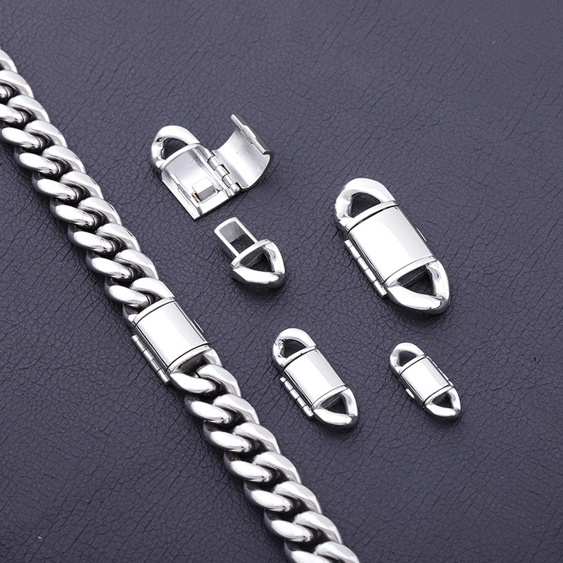 ステンレス钢スキューバボタンデニムチェーンフリップボタンチタン钢ins风ネックレスバックルアクセサリー半制品チェーンバックル|undefined