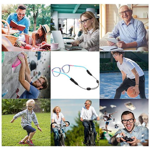 Eyeglass cord strap, sports eyeglass wire cord colorful anti-fall eye anti-slip sleeve, adjustable eyeglass hanger cord