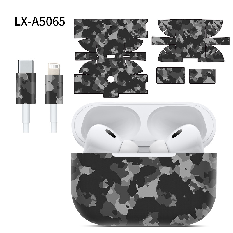 Adecuado para pegatinas de AirPods Pro2/Pro3, textura mate, película para auriculares Apple, película protectora de cobertura total