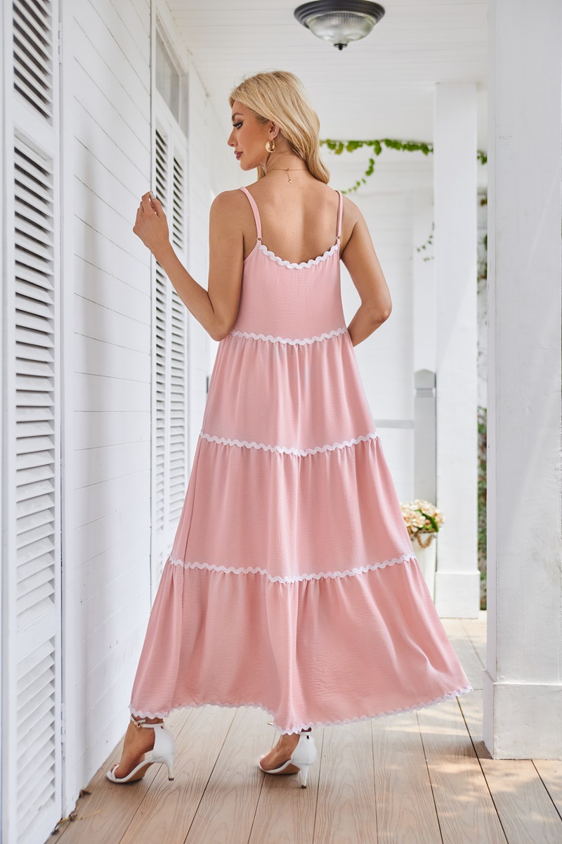 Femmes Robe À Bretelles Style Simple Sangle Sans Manches Couleur Unie Maxi Longue Robe Vacances Du Quotidien display picture 21