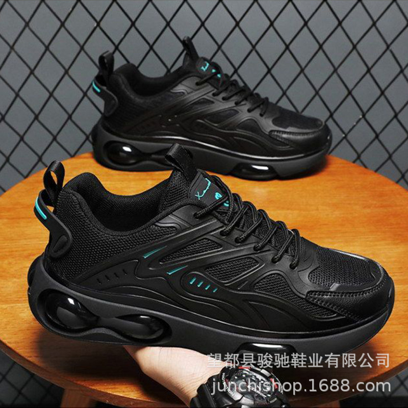 Zapatos de hombre de comercio exterior nuevos zapatos transpirables de cuero para correr Four Seasons versátiles zapatos de moda casuales zapatillas de plataforma de cojín de aire para hombres