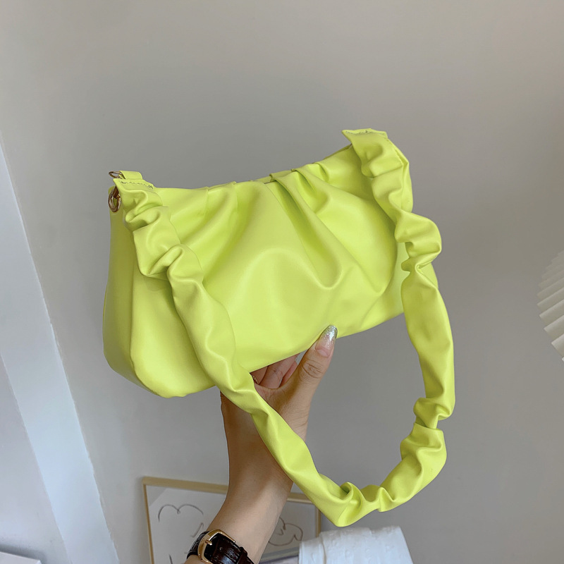 Cloud Bag Women's Bag 2021 Summer New Casual Design Pleated Underarm Bag Soft Face Textured Shoulder Crossbody Bag