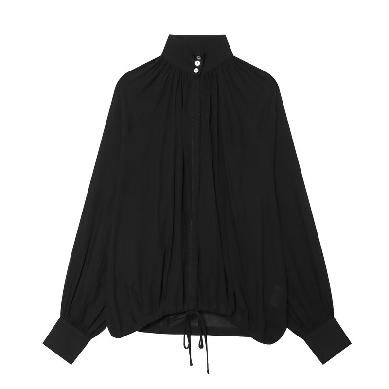 Myst&Za New Summer Women's Clothing, Fashionable, Simple and Versatile, Long-Sleeved High-Neck Bat-Sleeve Shirt 4043009