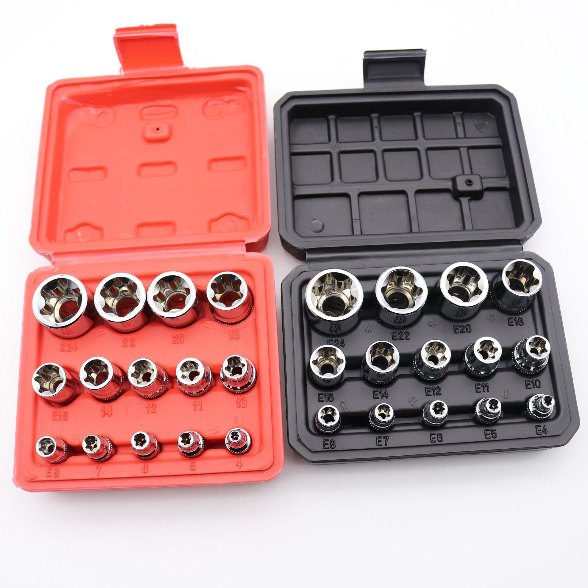 14件套E型齿轮套筒组合/6角梅花套筒/吹塑盒套装 维修用工具