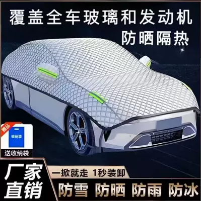 Car clothing — and Sun Protection Cover, Anti-Snow, Anti-Frost - universal-sedan-silver-trimmed-half-face-mask