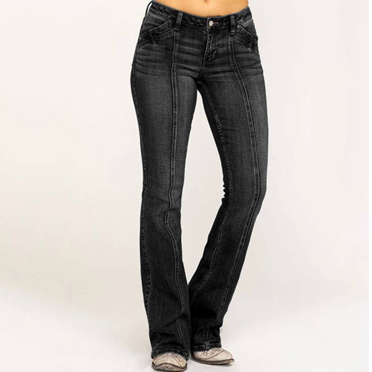 Women's Daily Vacation Solid Color Full Length Washed Jeans display picture 4