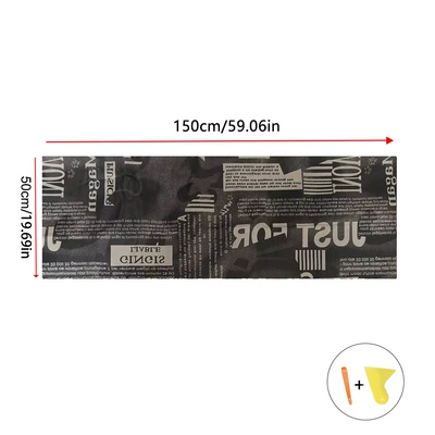 Car interior film — Embroidery Self-adhesive Cloth Universal AB - black-newspaper
