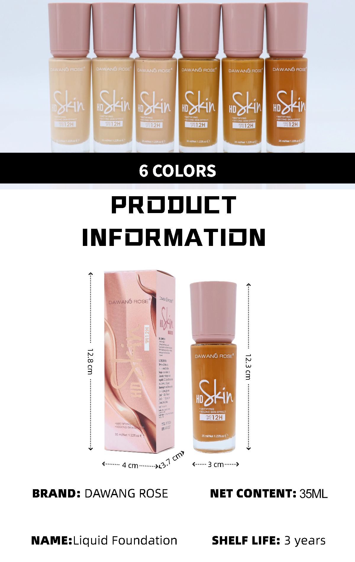 Fond De Teint Longue Tenue Hydratant Couvrant Pour Le Visage_voghion.com