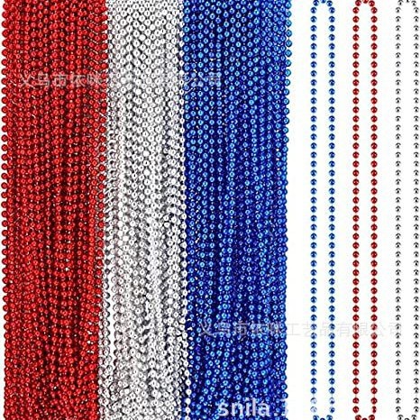 Collar del Día de la Independencia Collar del Día Nacional de los Estados Unidos Decoración del festival Cadena de cuentas Fiesta Fiesta Colgante de plástico Collar transfronterizo