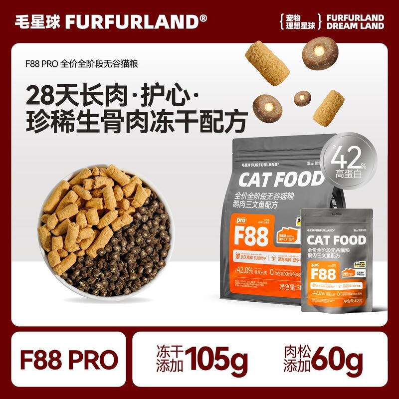 Maoxingqiu Cat Food F88pro Full-Price Big Goose Raw Meat Freeze-Dried Salmon and Chicken for Adult and Young Cats Maoxingqiu Cat Food F88pro Full-Price Big Goose Raw Meat Freeze-Dried Salmon and Chicken for Adult and Young Cats