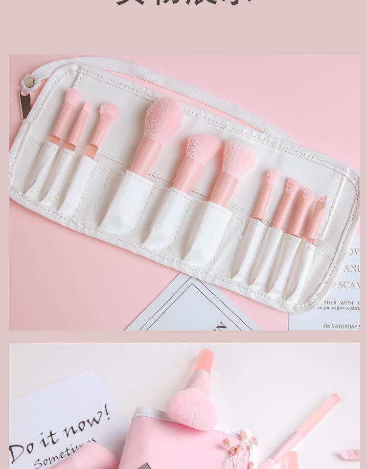 Cangzhou Soft Bristle 10 pieces, Half Pond Jelly mini Mini makeup brush set, dot color brush, Blush powder brush, Blade brush undefined