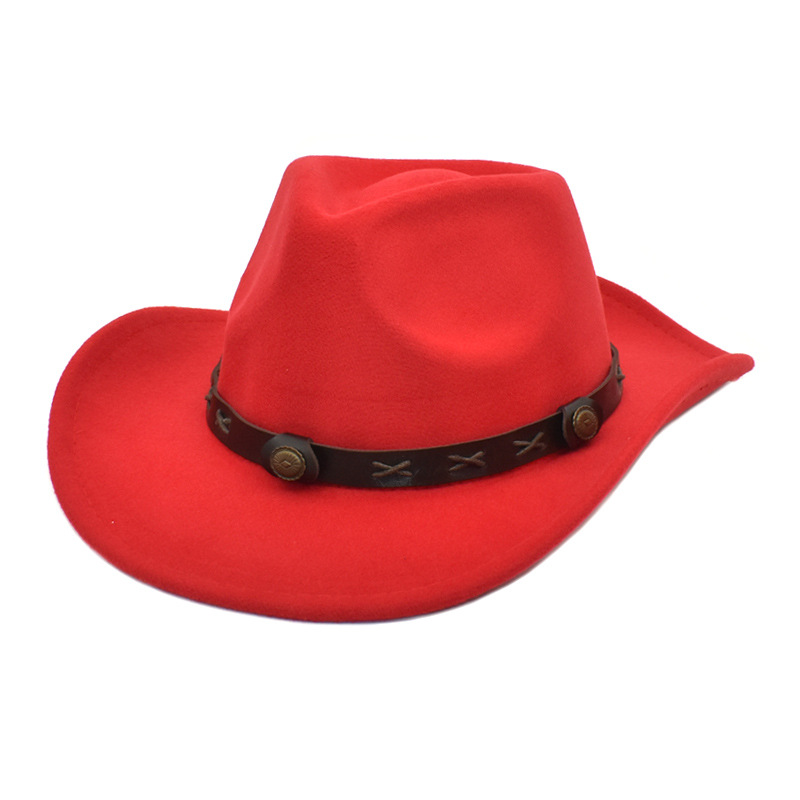 Women's Cowboy Style Solid Color Flat Eaves Fedora Hat display picture 1