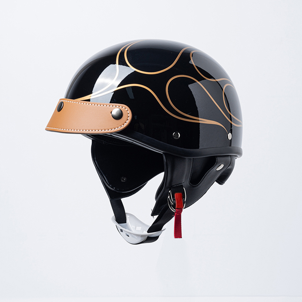 Motosiklet kaskı (dəbilqə), Motuoche Women's Men's Lightweight - leather-brim-patterned-m