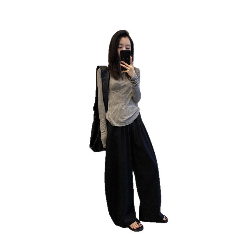 琪镌绘制早秋新款打底衫女薄基础款简约内搭长袖T恤女上衣081018|undefined