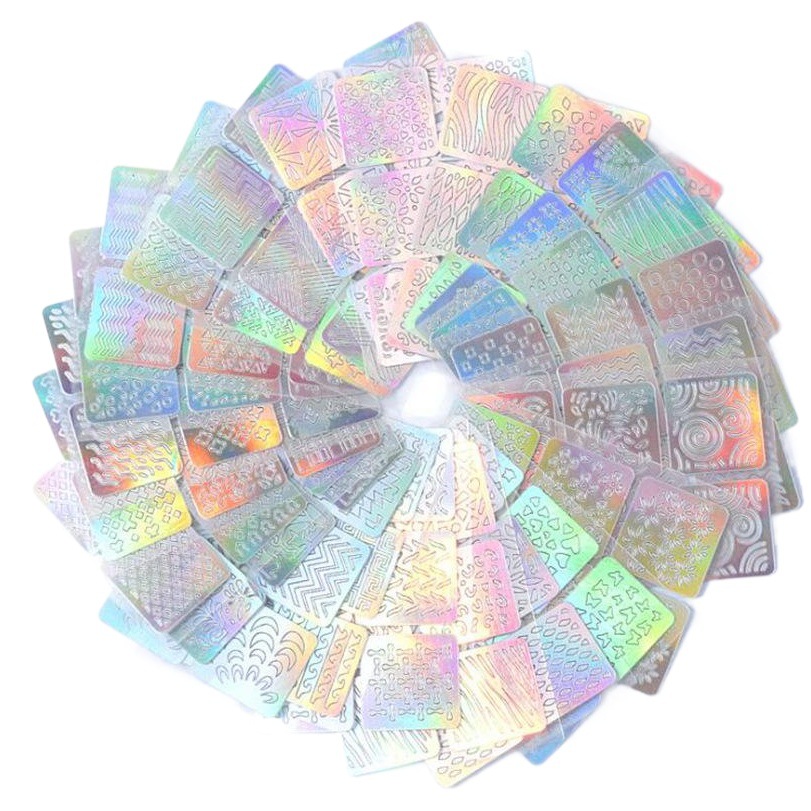 Yujia pegatinas de uñas al por mayor láser hueco pegatinas calcomanías de uñas 3D pegatinas de uñas hueco mezclado 24