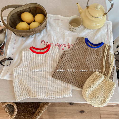 2024 Children's Clothing Summer New Products Girls Summer Clothes Korean Style Plaid Sleeveless Shirt Summer Shirt 123226