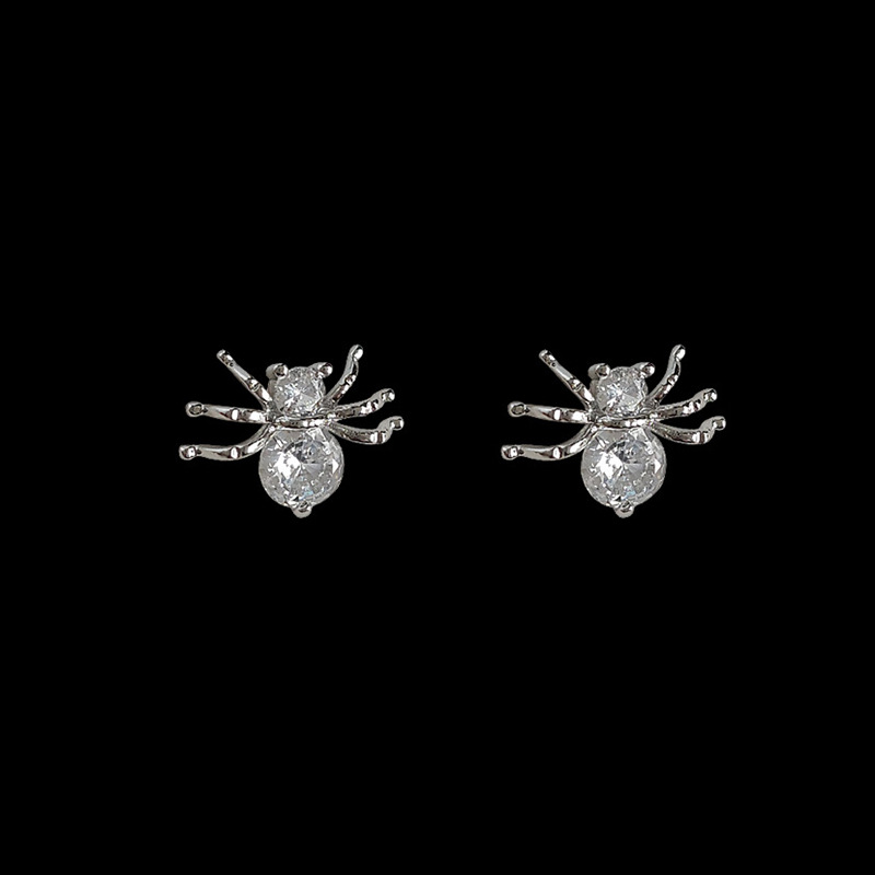 1 Pair Quantity Holiday, Party Occasion 1 Pair Halloween Cool Style Spider Inlay Copper Zircon Ear Studs