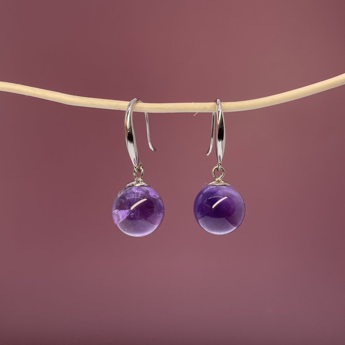Natural Amethyst Earrings, Wisdom Crystal Earrings, Amethyst Ear Jewelry, Rich Woman Earrings, Purple Earrings for Women