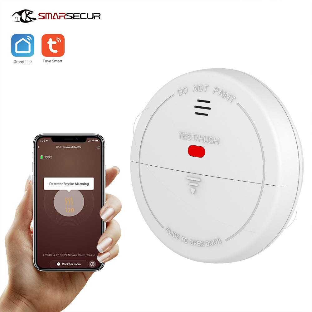 涂鸦智能家居无线烟感传感器 app显示火灾声光烟雾报警器智能联动