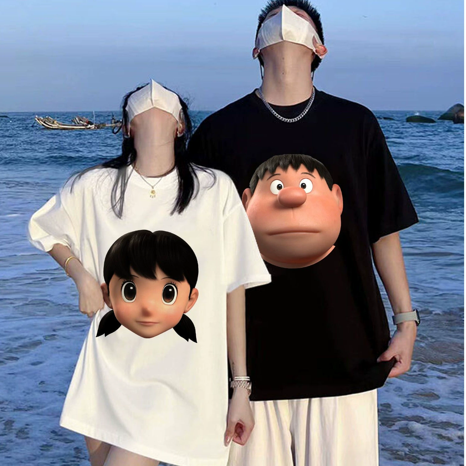 [Расчесанный хлопок плотно] Разные пары летняя одежда с короткими рукавами новый свободный повседневный тренд топ