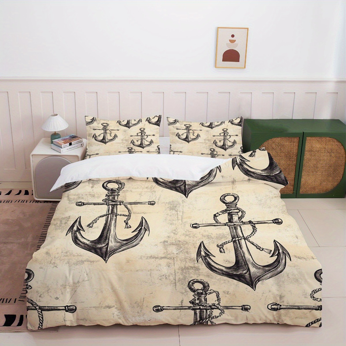 Impresión digital transfronteriza suave transpirable edredón molido kit náutico buque de viento ancla textil doméstico portador TEMU / JIT