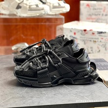 欧洲站圆头厚底系带拼色运动休闲鞋女韩版百搭老爹鞋潮DG2023新款