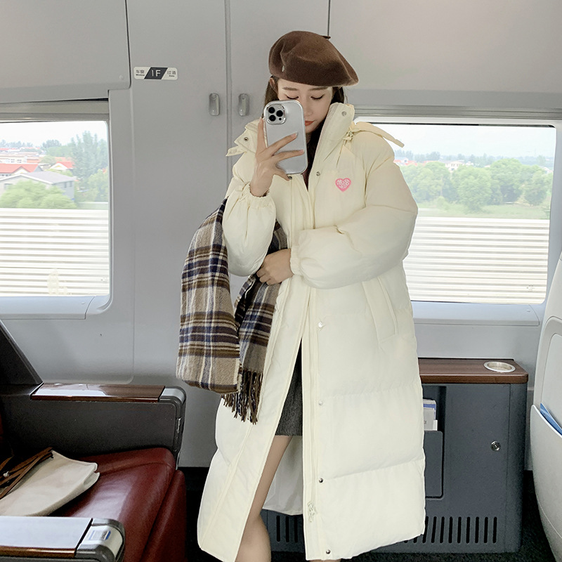 Corea del Sur 2024 invierno escuela de invierno ropa de pluma de algodón gruesa calentamiento medio largo chaqueta de algodón chaqueta de mujer image 7