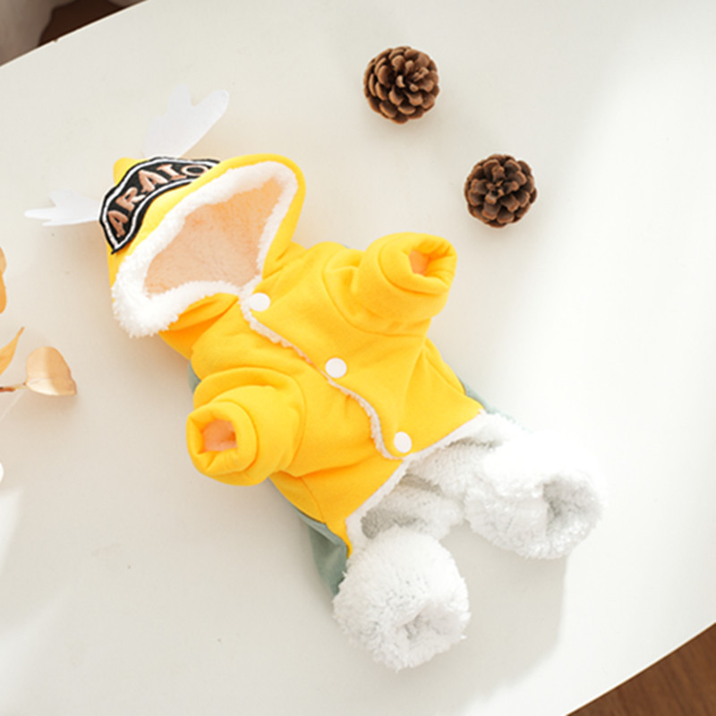 Pet Poodle Schnauzer Small Dog Teddy Winter Clothes Autumn/Winter Straps Style Puppy Clothing Four-Legged Cotton Coat