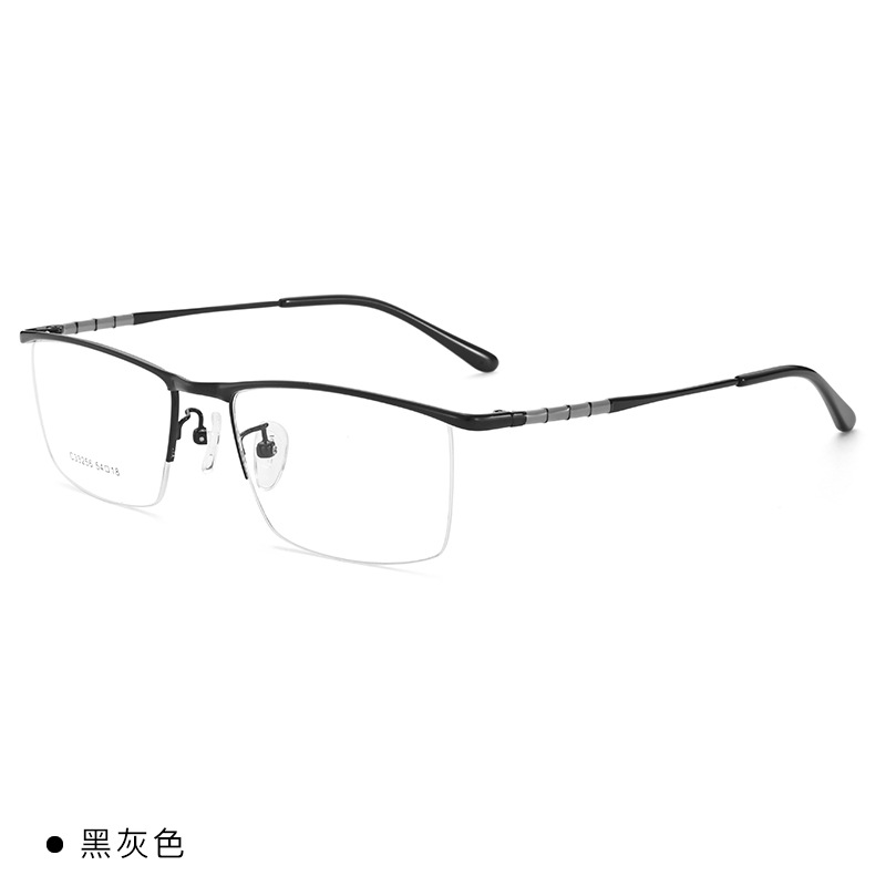 Guoda óptica marco de los vidrios de negocios marco de los hombres semi-Marco miopía gafas marco puede ser equipado con la caja de grados Marco de gafas de negocios