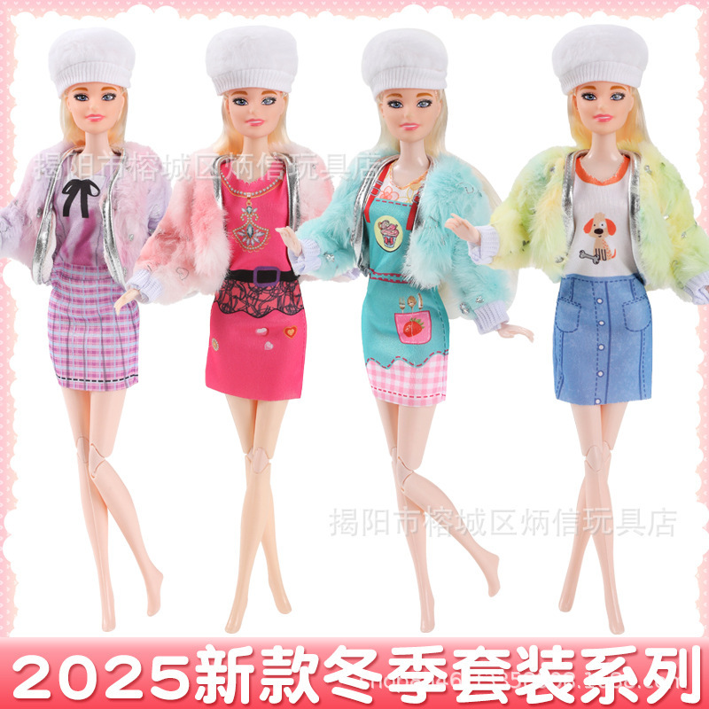 11inch 30cm Barbie Doll Fashion Winter Dress Sweater Set Girl Dress-Up Toy Cross-Border 11inch 30cm Barbie Doll Fashion Winter Dress Sweater Set Girl Dress-Up Toy Cross-Border
