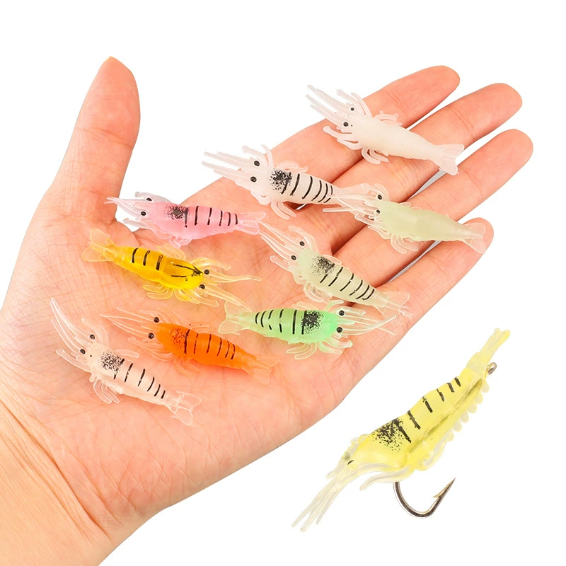 Луя имитирует травяную креветку светящийся крючок с креветками