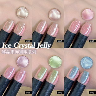 Ice Crystal Jelly Cat Eye Nail Polish Glue 2025 New Whitening Popular Ice Transparent Glass Beads Cat Eye Manicure Special