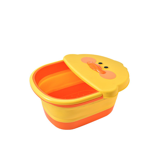 Children's cartoon foldable foot bath bucket, home foot bath massage foot bath basin, portable retractable foot bath bucket