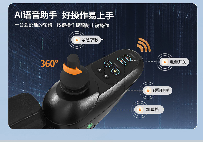 Yingkang Electric Wheelchair, Foldableing Lightweight Scooter for Disabled People and the Elderly, Intelligent Fully Automatic Four-Wheel Scooter