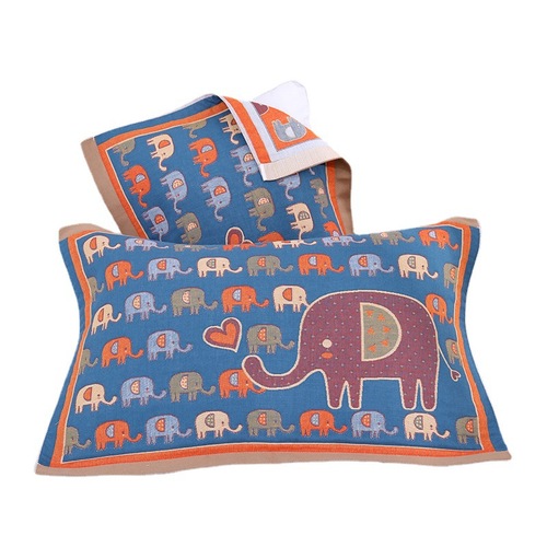 Five-layer gauze pillowcase soft and absorbent four-season adult cover towel couple cartoon pillowcase wholesale