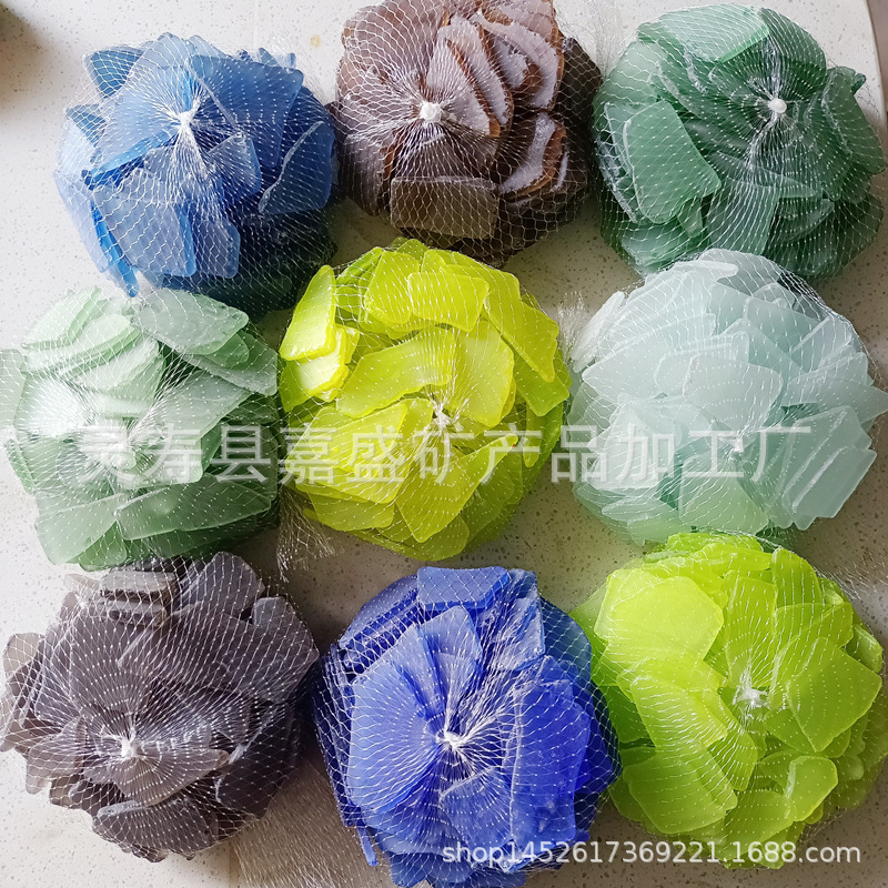Wholesale irregular frosted glass stone flake sea glass fragments handmade collage art color shaped glass pieces