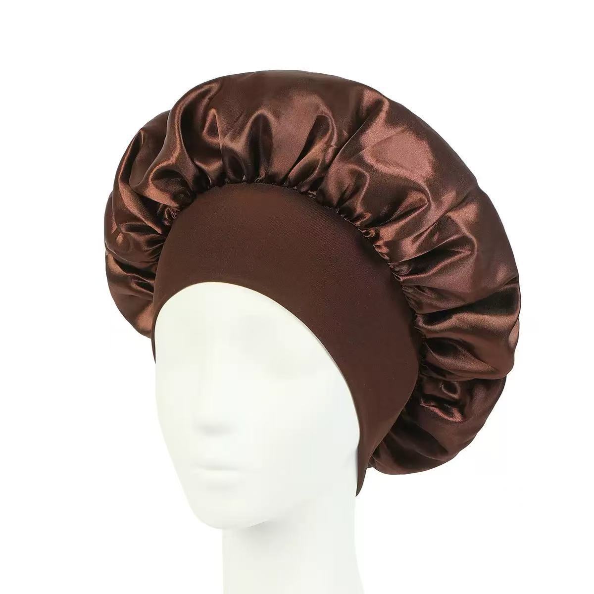 Amazon transfronterizo amplio borde alto elástico turbante sombrero de belleza sombrero de baño sombrero de cuidado del cabello sombrero de cuidado de la mujer sombrero de dormir al por mayor