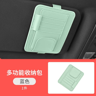 Interior Storage Bag, Car Glasses Clip/Bill Clip - aa-blue