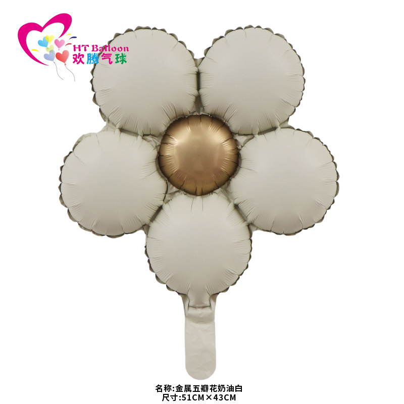 金属五瓣花奶油白ht