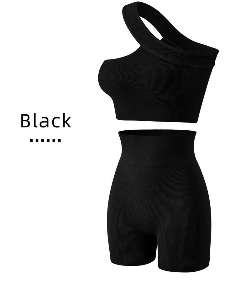 New Sports Vest Women's High Strength Shockproof Underwear Belly-lifting Shorts Split Fitness Yoga suit_voghion.com