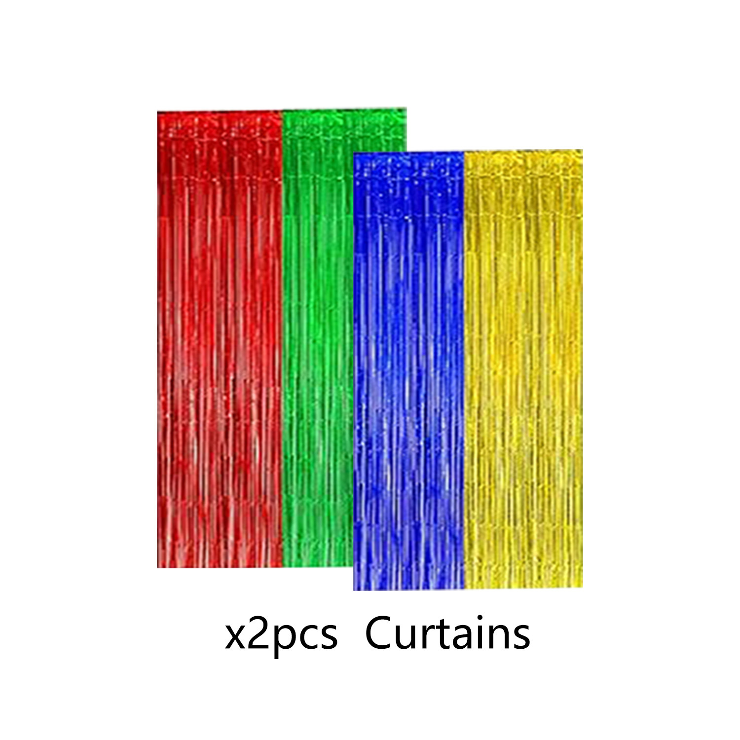Rain Silk Curtain 2PCS-Green Mario